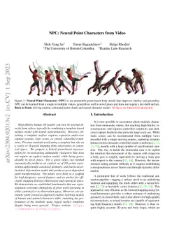 NPC: Neural Point Characters from Video