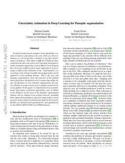 Uncertainty estimation in Deep Learning for Panoptic segmentation