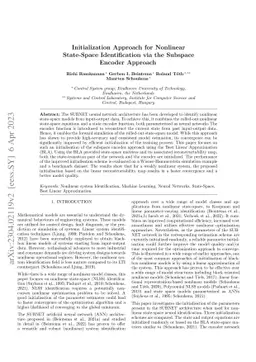 Initialization Approach for Nonlinear State-Space Identification via the
  Subspace Encoder Approach