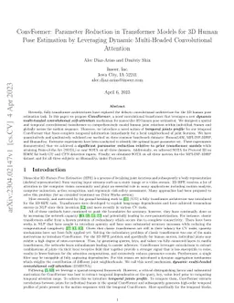 ConvFormer: Parameter Reduction in Transformer Models for 3D Human Pose
  Estimation by Leveraging Dynamic Multi-Headed Convolutional Attention
