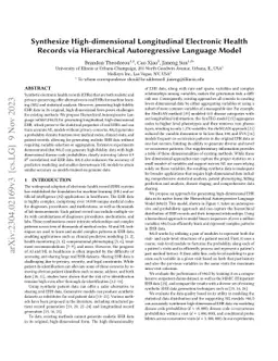 Synthesize High-dimensional Longitudinal Electronic Health Records via
  Hierarchical Autoregressive Language Model