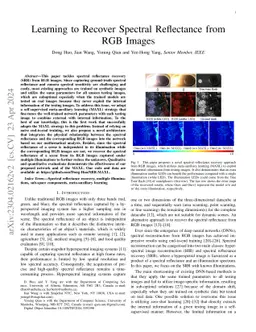 Learning to Recover Spectral Reflectance from RGB Images
