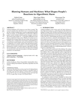 Blaming Humans and Machines: What Shapes People's Reactions to
  Algorithmic Harm