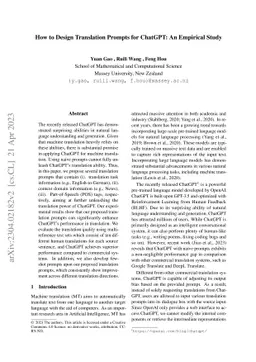 How to Design Translation Prompts for ChatGPT: An Empirical Study