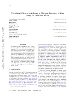 Globalizing Fairness Attributes in Machine Learning: A Case Study on
  Health in Africa