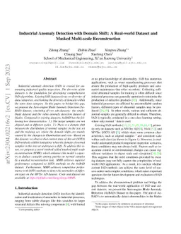 Industrial Anomaly Detection with Domain Shift: A Real-world Dataset and
  Masked Multi-scale Reconstruction