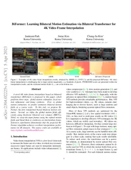 BiFormer: Learning Bilateral Motion Estimation via Bilateral Transformer
  for 4K Video Frame Interpolation