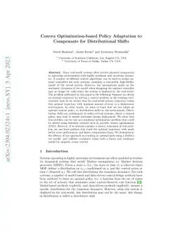 Convex Optimization-based Policy Adaptation to Compensate for
  Distributional Shifts