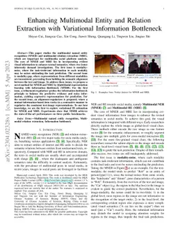Enhancing Multimodal Entity and Relation Extraction with Variational
  Information Bottleneck
