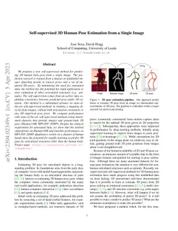 Self-supervised 3D Human Pose Estimation from a Single Image