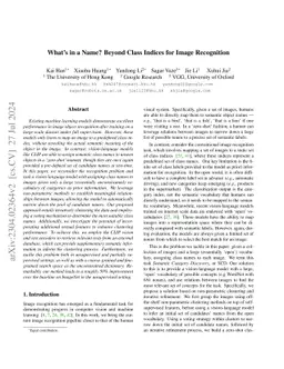 What's in a Name? Beyond Class Indices for Image Recognition