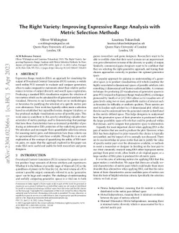 The Right Variety: Improving Expressive Range Analysis with Metric
  Selection Methods