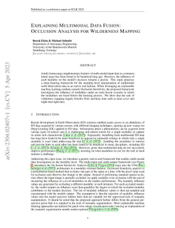 Explaining Multimodal Data Fusion: Occlusion Analysis for Wilderness
  Mapping