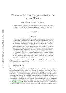 Wasserstein Principal Component Analysis for Circular Measures