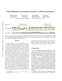 TM2D: Bimodality Driven 3D Dance Generation via Music-Text Integration