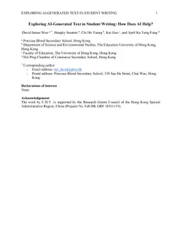 Exploring AI-Generated Text in Student Writing: How Does AI Help?