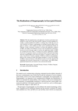 The Realizations of Steganography in Encrypted Domain