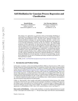 Self-Distillation for Gaussian Process Regression and Classification