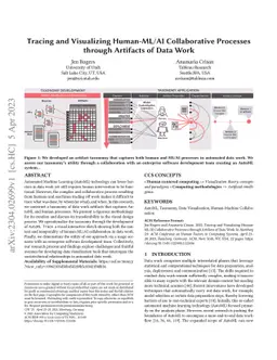 Tracing and Visualizing Human-ML/AI Collaborative Processes through
  Artifacts of Data Work