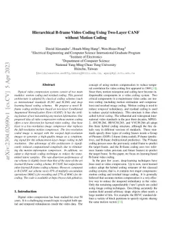 Hierarchical B-frame Video Coding Using Two-Layer CANF without Motion
  Coding