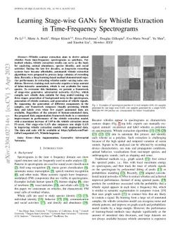 Learning Stage-wise GANs for Whistle Extraction in Time-Frequency
  Spectrograms