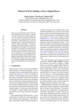 Efficient OCR for Building a Diverse Digital History