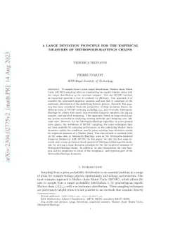 A large deviation principle for the empirical measures of
  Metropolis-Hastings chains