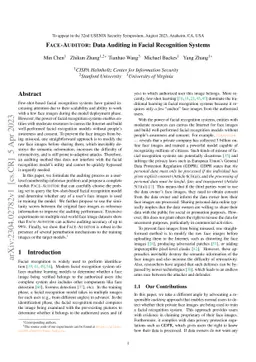 FACE-AUDITOR: Data Auditing in Facial Recognition Systems