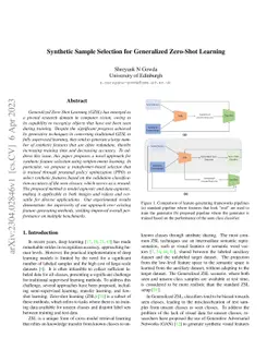 Synthetic Sample Selection for Generalized Zero-Shot Learning