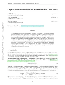 Logistic-Normal Likelihoods for Heteroscedastic Label Noise