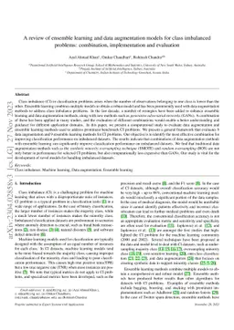 A review of ensemble learning and data augmentation models for class
  imbalanced problems: combination, implementation and evaluation