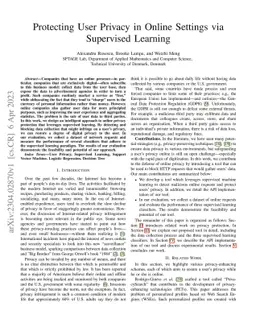 Protecting User Privacy in Online Settings via Supervised Learning
