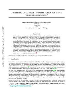 MemeFier: Dual-stage Modality Fusion for Image Meme Classification