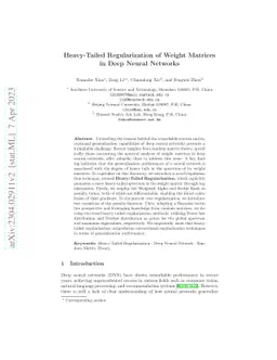 Heavy-Tailed Regularization of Weight Matrices in Deep Neural Networks