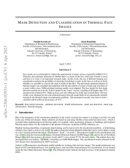 Mask Detection and Classification in Thermal Face Images