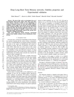 Deep Long-Short Term Memory networks: Stability properties and
  Experimental validation