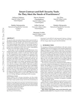 Smart Contract and DeFi Security Tools: Do They Meet the Needs of
  Practitioners?