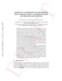 Spritz-PS: Validation of Synthetic Face Images Using a Large Dataset of
  Printed Documents
