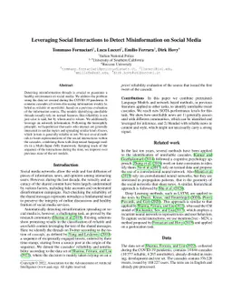Leveraging Social Interactions to Detect Misinformation on Social Media
