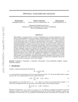 Optimal subsampling designs