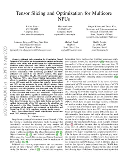 Tensor Slicing and Optimization for Multicore NPUs