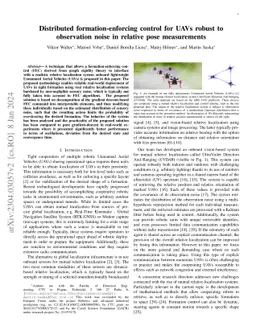 Distributed UAV Formation Control Robust to Relative Pose Measurement Noise