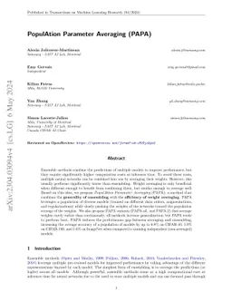 PopulAtion Parameter Averaging (PAPA)
