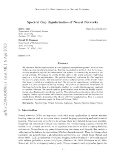 Spectral Gap Regularization of Neural Networks