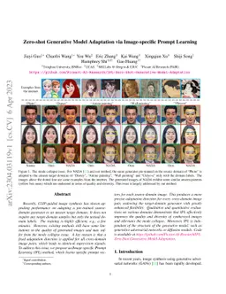 Zero-shot Generative Model Adaptation via Image-specific Prompt Learning