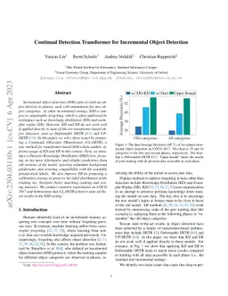 Continual Detection Transformer for Incremental Object Detection