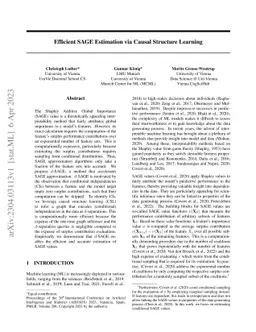 Efficient SAGE Estimation via Causal Structure Learning