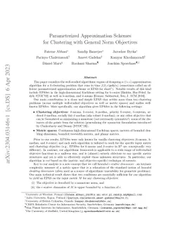 Parameterized Approximation Schemes for Clustering with General Norm
  Objectives