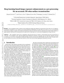 Deep learning-based image exposure enhancement as a pre-processing for
  an accurate 3D colon surface reconstruction