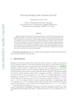 Pairwise Ranking with Gaussian Kernels